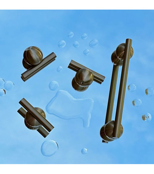 Tirador de mueble de latón cepillado modelo 04