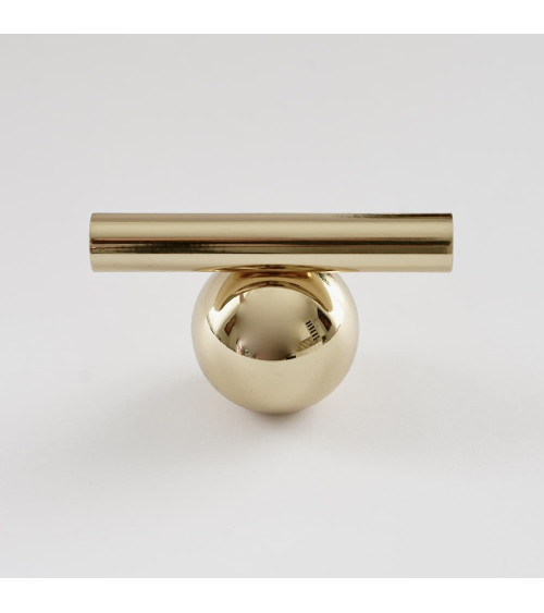 Botón de mueble de latón cromado brillante modelo 04