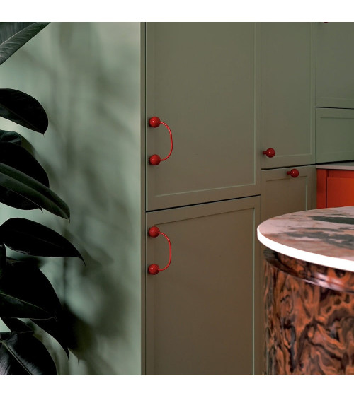 Tiradores de mueble de latón 10 ROJO