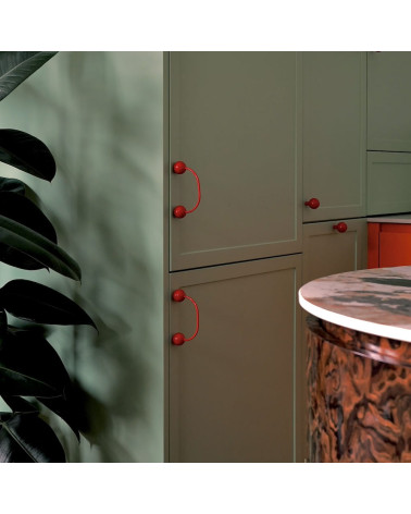 Tiradores de mueble de latón 10 ROJO
