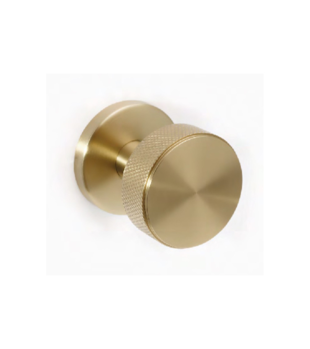Botón de puerta de rellano en acero inoxidable dorado satinado PVD para uso intensivo - modelo Cers