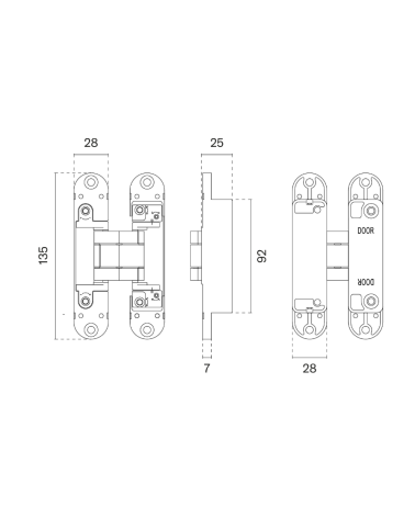 Bisagra 3D para una puerta invisible