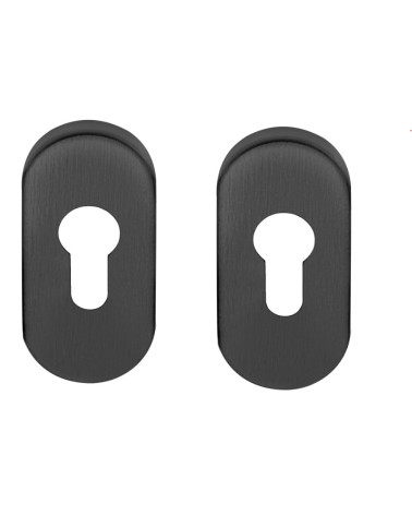 Roseta de puerta oval llave de bombín para Formani Basics negra