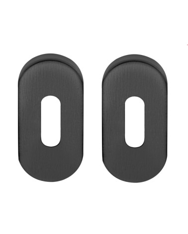 Roseta de puerta oval llave de habitación para Formani Basics negra