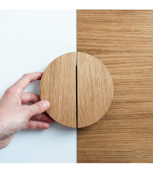 Tirador de mueble semicircular de madera