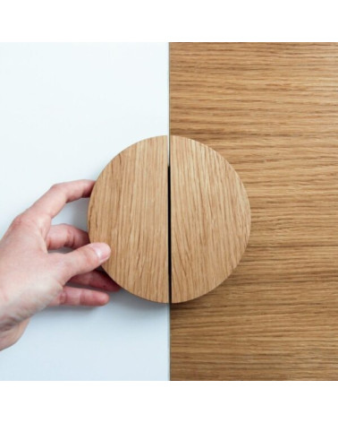 Tirador de mueble semicircular de madera