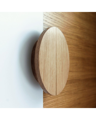 Tirador de mueble semicircular de madera