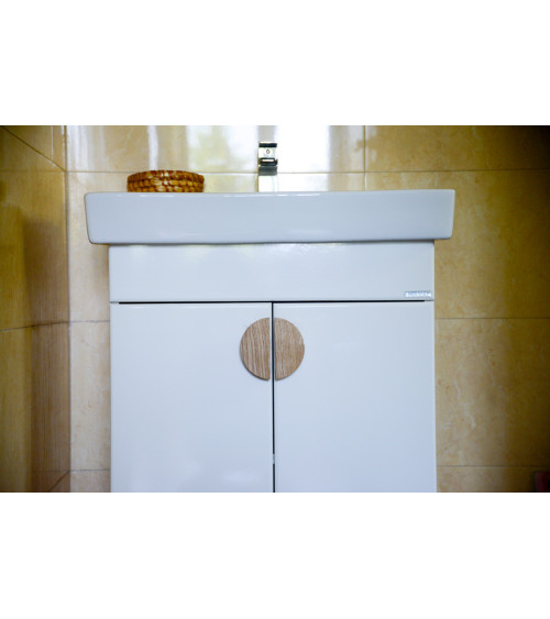 Tirador de mueble semicircular de madera