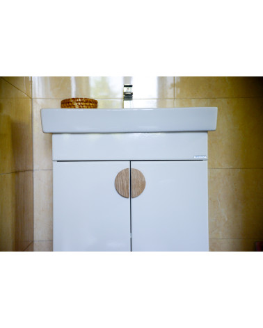 Tirador de mueble semicircular de madera