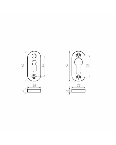 Roseta de puerta CDF llave L-PBTC 1