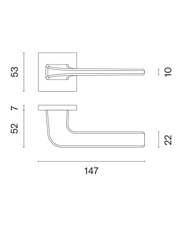 Dimensiones del tirador de puerta NAKA diseño