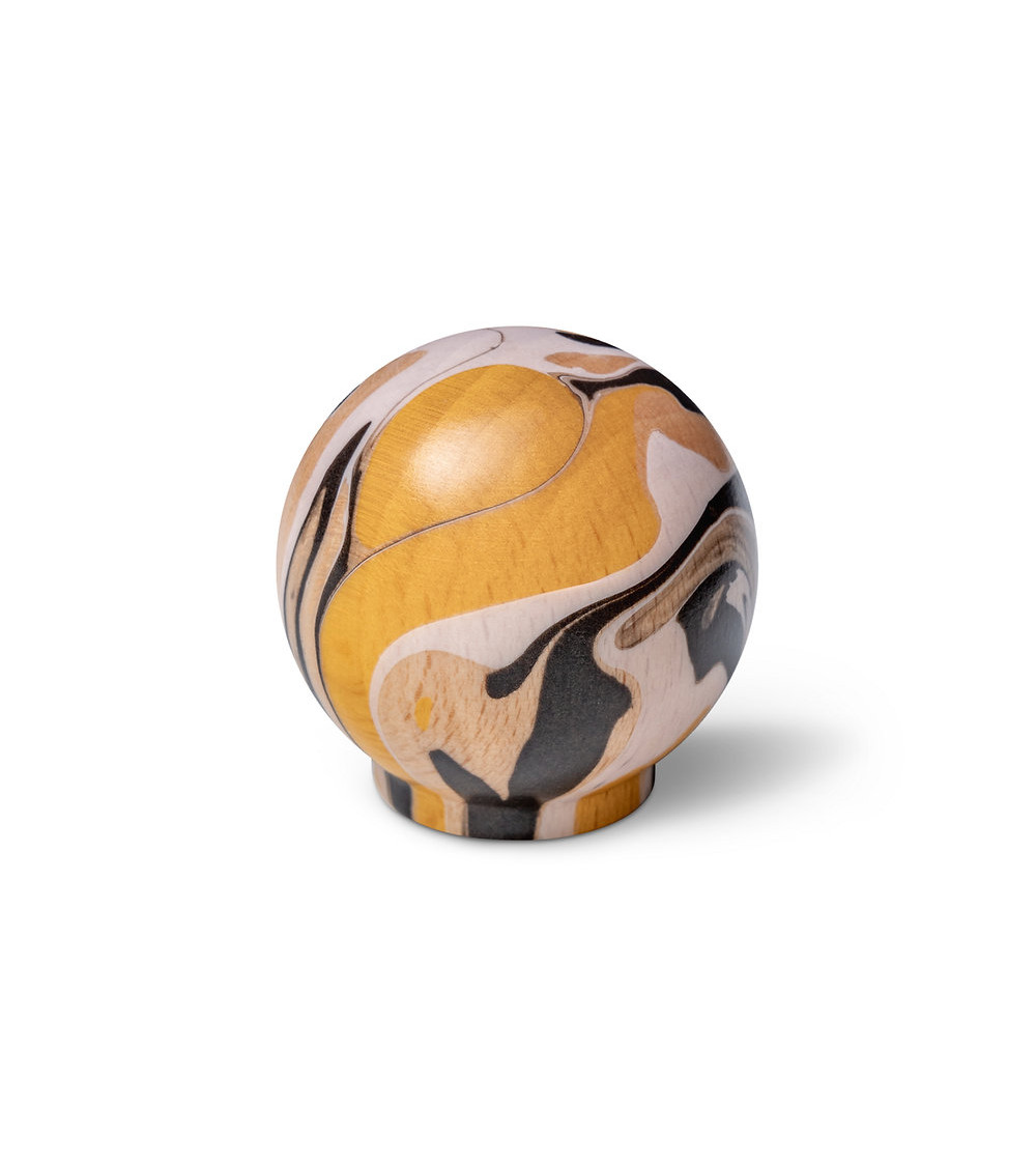 Botón de mueble de madera de haya amarillo
