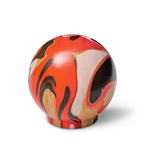 Botón de mueble de madera de haya rojo cereza