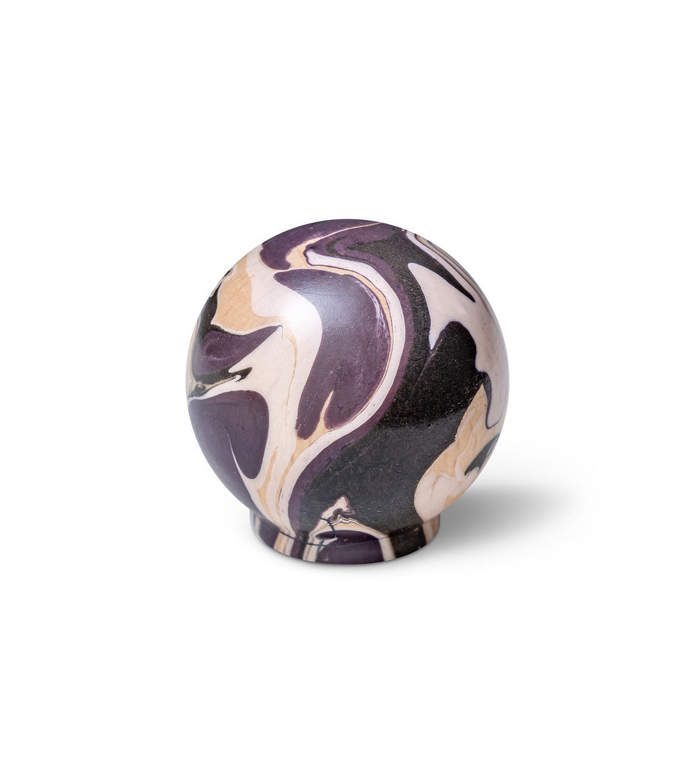 Botón de mueble de madera de haya berenjena