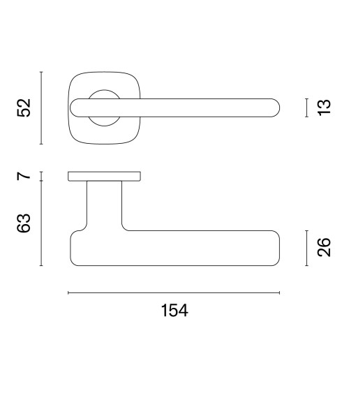 Maneta de puerta níquel satinado MARANTA diseño