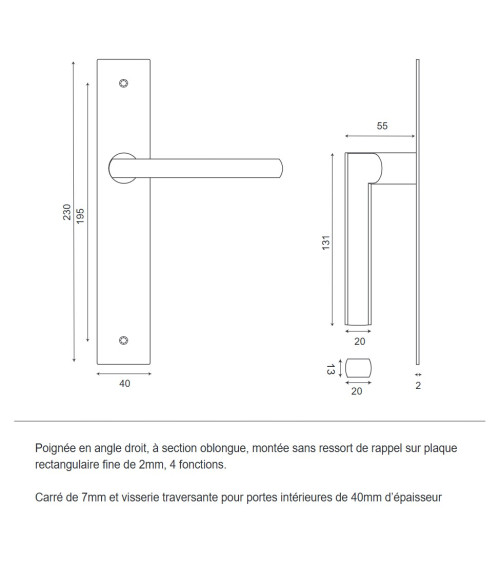 Tirador sobre placa fina 2mm Pyla