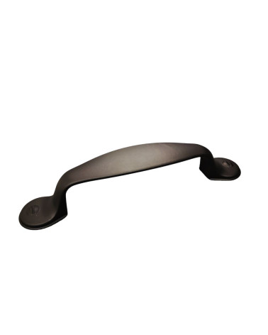 Tirador de mueble negro mate CLIO tirador de diseño presentado inclinado sobre fondo blanco