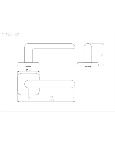 Manilla de puerta NOX con dimensiones