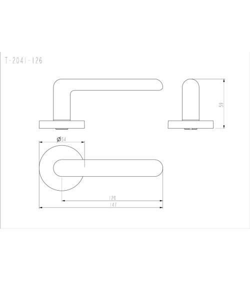 Manija de puerta NOX cromo pulido herraje diseño
