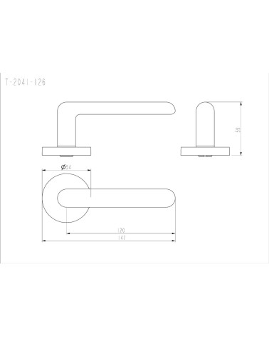 Manilla de puerta NOX con dimensiones
