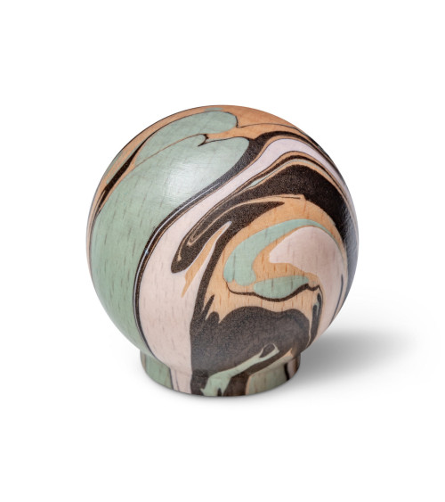 Botón de mueble de madera de haya Verde agua