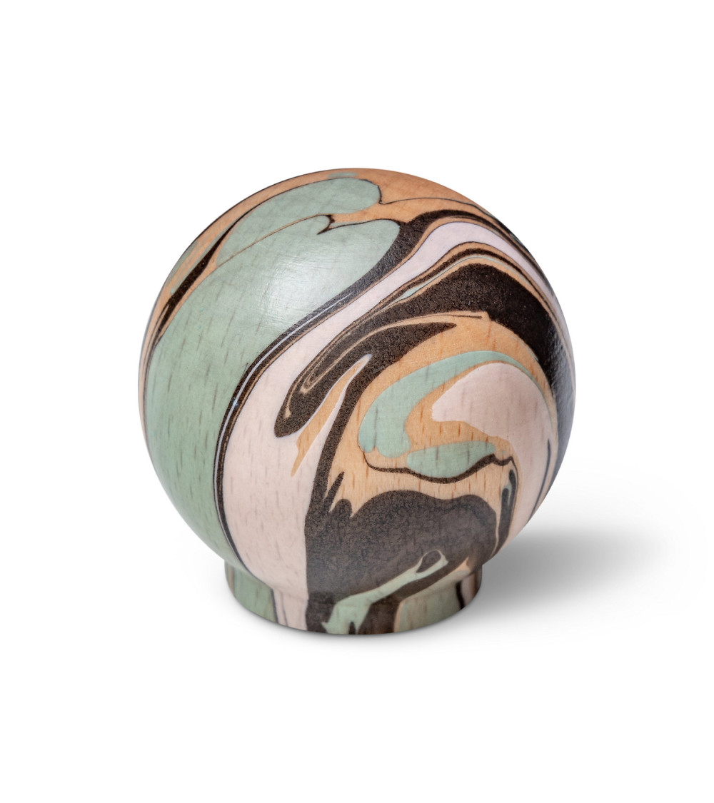 Botón de mueble de madera de haya Verde agua