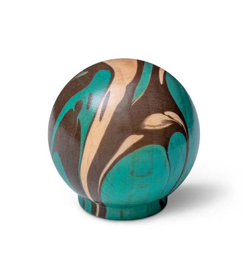 Botón de mueble de madera de haya Turquesa