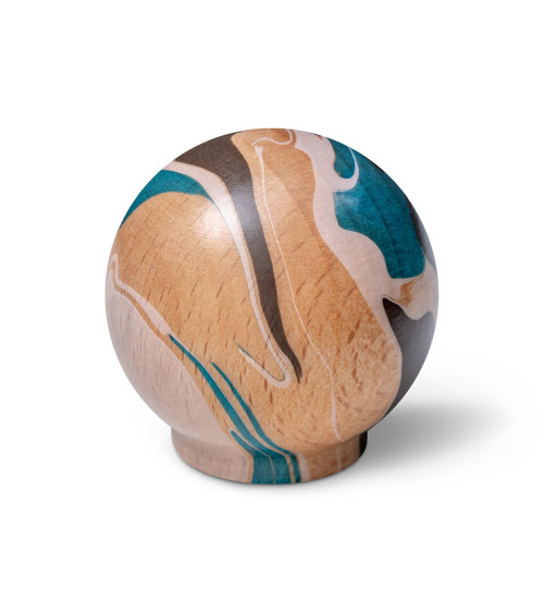 Botón de mueble de madera de haya Turquesa