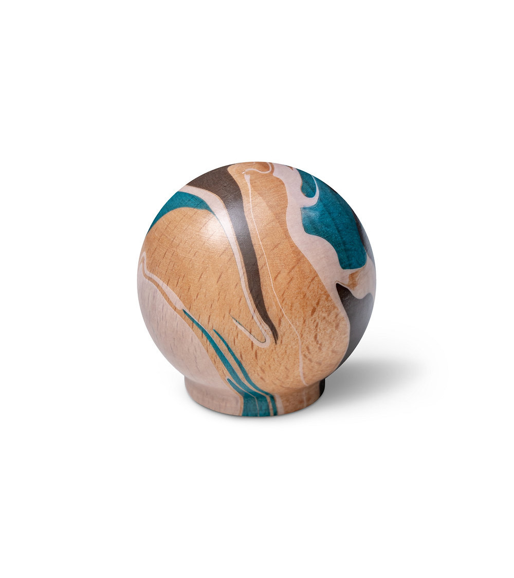 Botón de mueble de madera de haya Turquesa