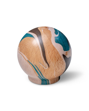Botón de mueble de madera de haya Turquesa
