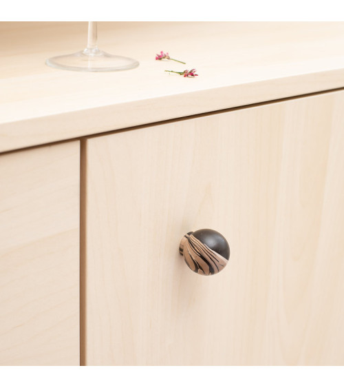 Botón de mueble de madera de haya Espresso