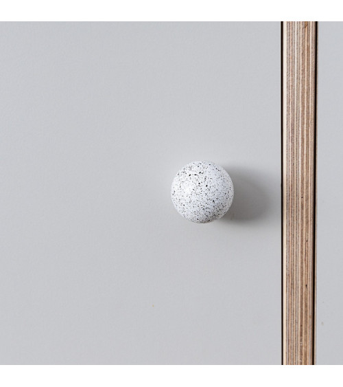 Pomo de mueble de madera de haya Blanco y negro Mezcla