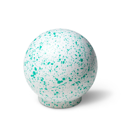 Botón de mueble de madera de haya blanco y verde claro Mélange