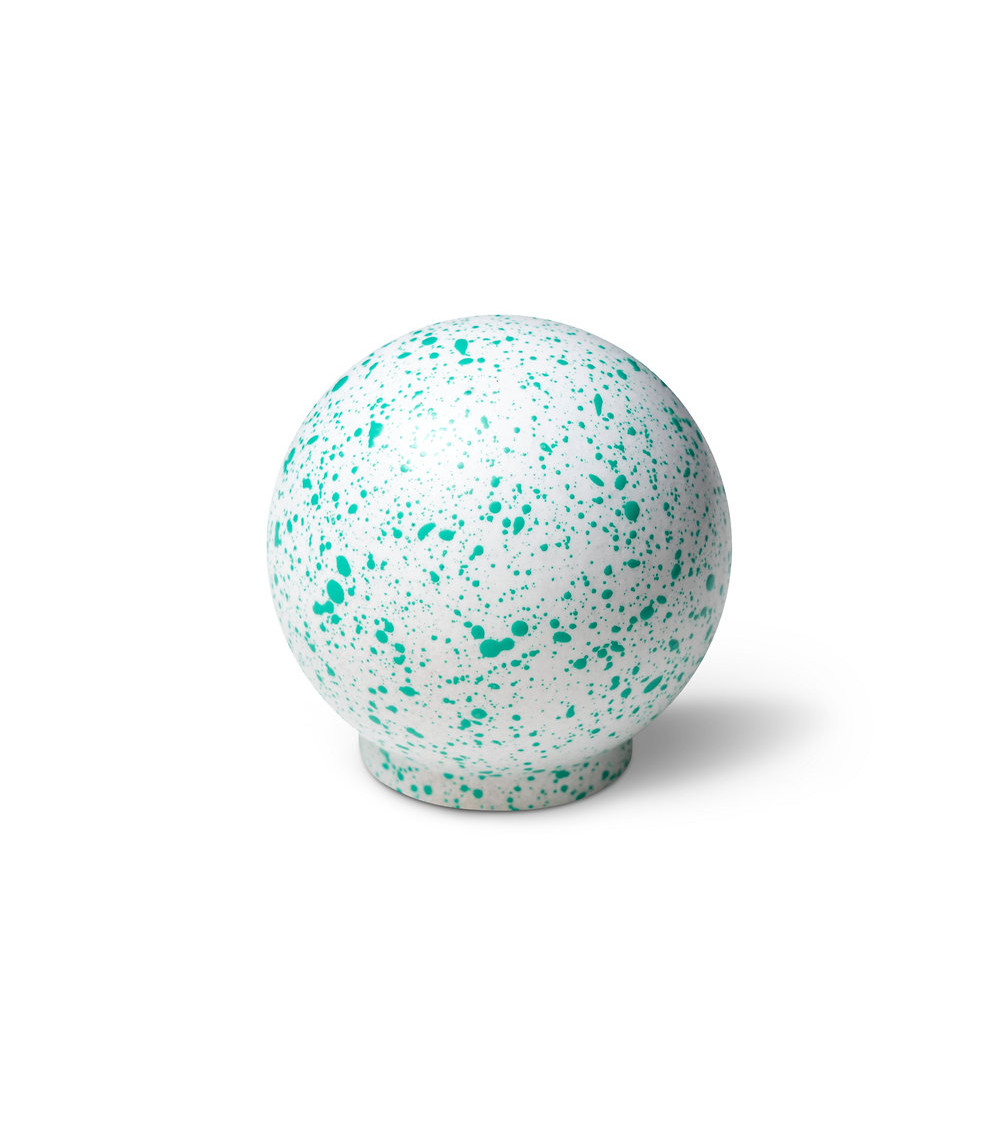 Botón de mueble de madera de haya blanco y verde claro Mélange