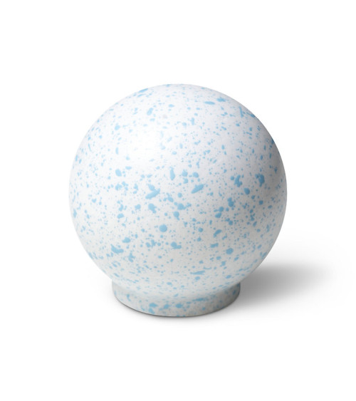 Botón de mueble de madera de haya blanco y azul claro Mélange