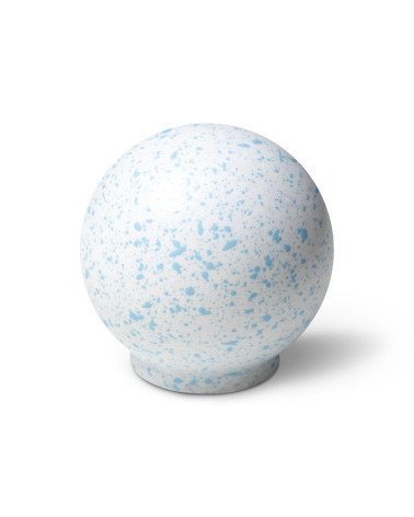Botón de mueble de madera de haya blanco y azul claro Mélange