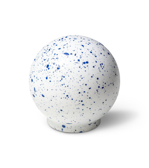 Botón de mueble de madera de haya blanco y azul Mélange