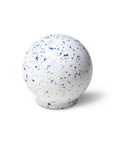 Botón de mueble de madera de haya blanco y azul Mélange
