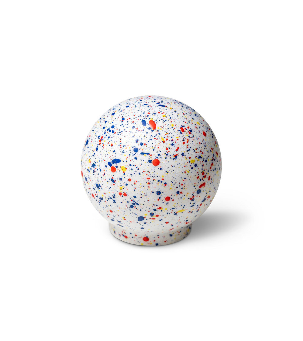 Botón de mueble de madera de haya F.T.P. Mélange - blanco azul amarillo rojo