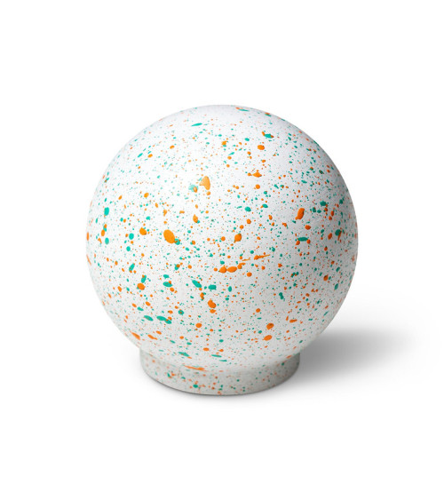 Botón de mueble de madera de haya Pelouse ensoleillée Mélange - blanco verde naranja
