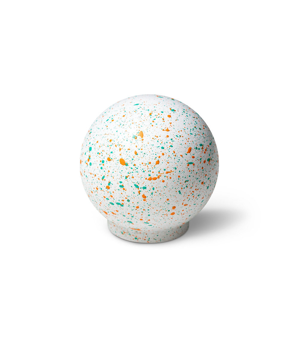 Botón de mueble de madera de haya Pelouse ensoleillée Mélange - blanco verde naranja