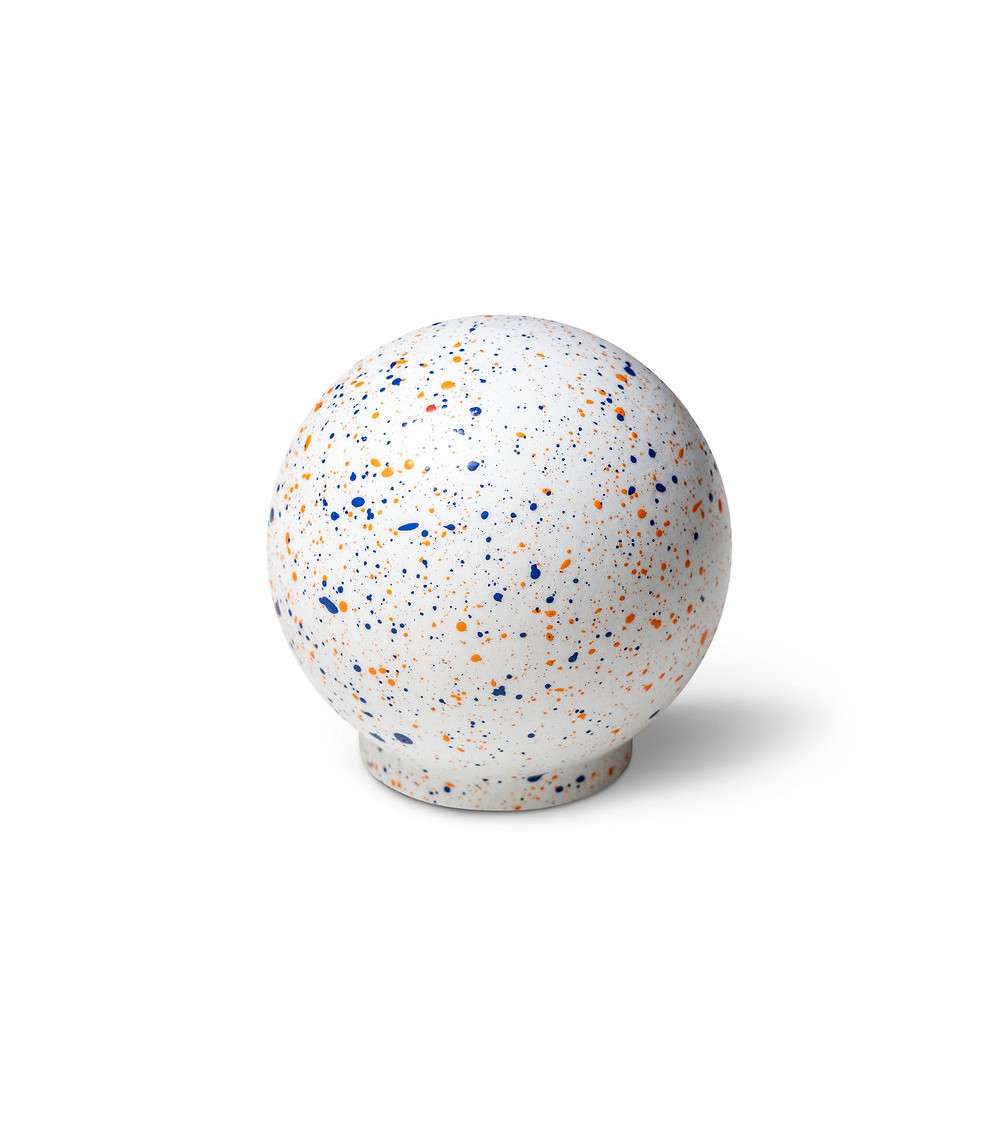 Botón de mueble de madera de haya Mélange - blanco azul naranja