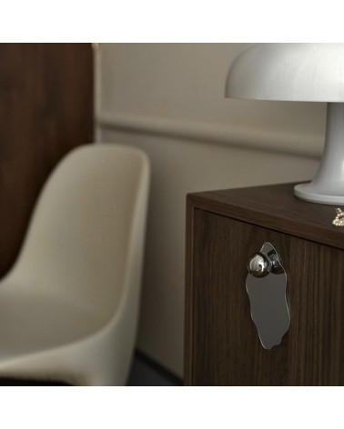 Tirador de mueble color ostra cromado