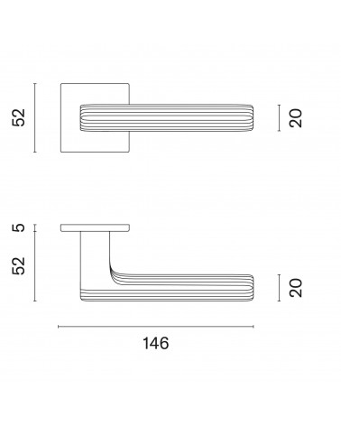 Tirador de puerta LARICE con dimensiones