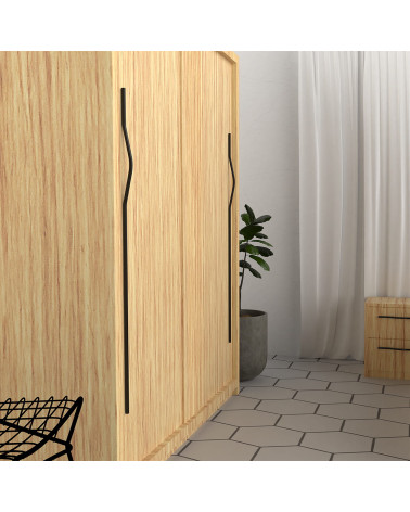 Tirador de mueble negro mate APRO-2 tirador de diseño montado en un armario