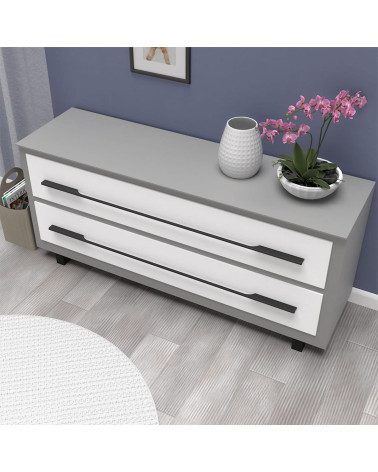 Tirador de mueble negro mate LANA-1 tirador de diseño montado en una cómoda