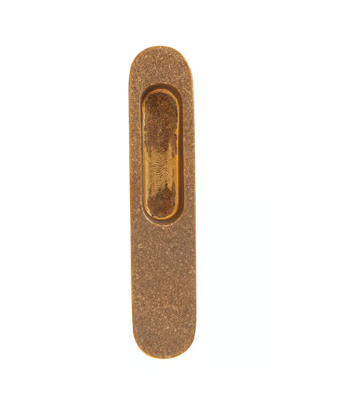 Tiradores de puerta empotrables para puerta corredera en bronce bruto pulido Dauby Pure