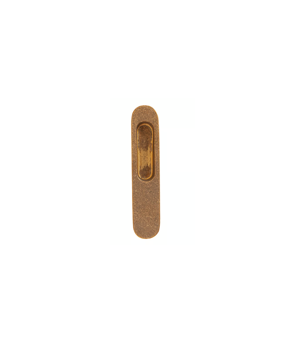 Tiradores de puerta empotrables para puerta corredera en bronce bruto pulido Dauby Pure