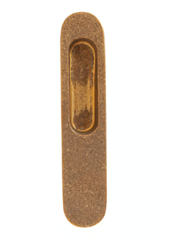Tiradores de puerta empotrables para puerta corredera en bronce bruto pulido Dauby Pure