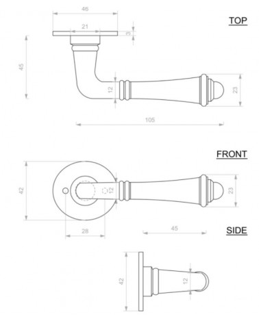 Tirador de puerta óxido de hierro 287 - tirador de diseño